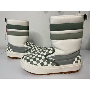Vans Slip-On VansGuard Checkerboard Seagrass Cold Weather Snow Boots Size 6
